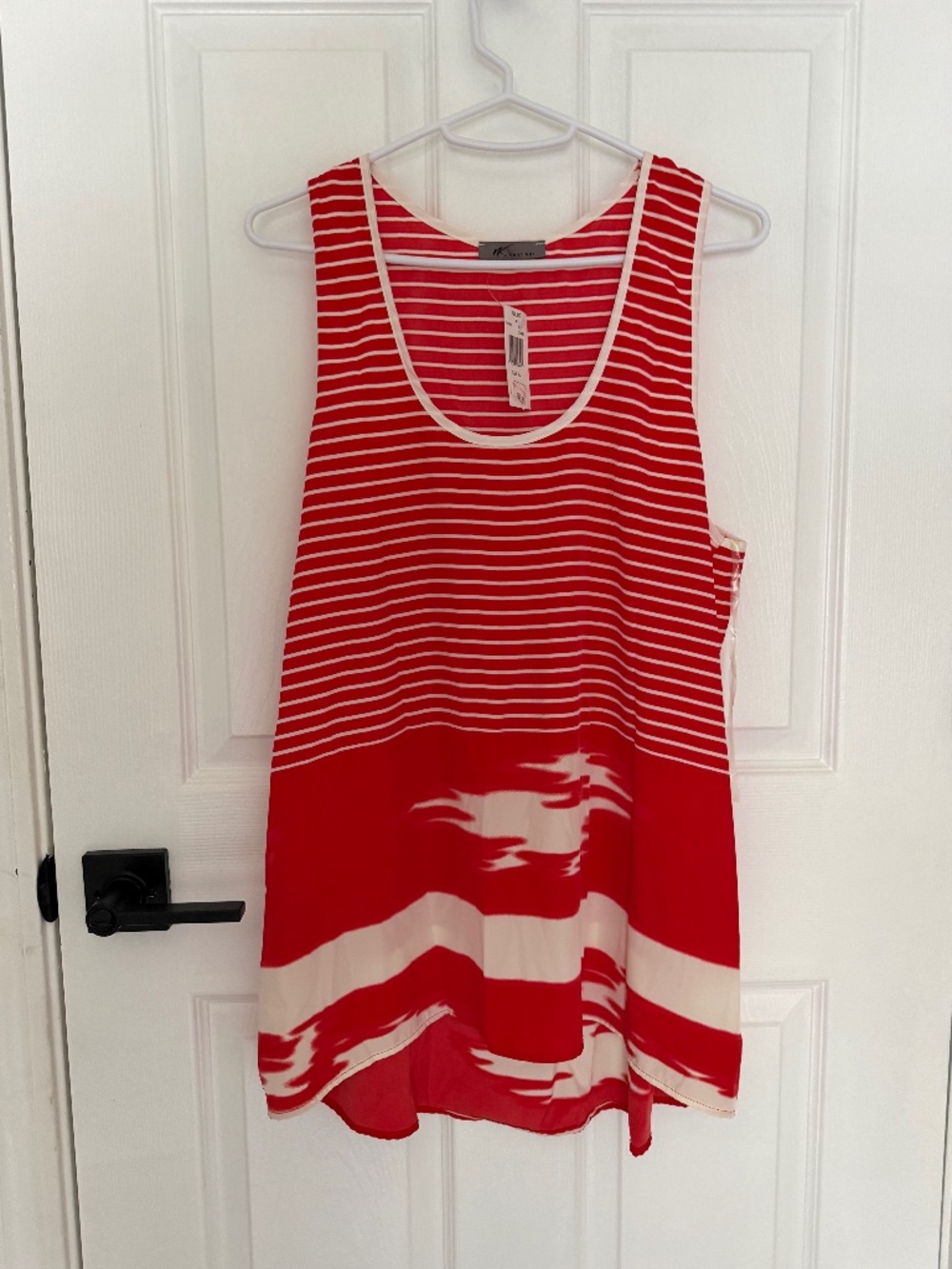 West Kei Red and White tank top